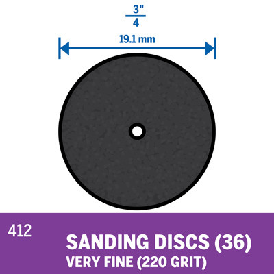 DISCOS DE LIJAR DREMEL GR 220 36 UNIDADES 3/4" 412