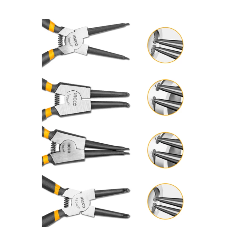 SET ALICATES INGCO SEEGER 7" 4 PZ 180° X2 90° X2