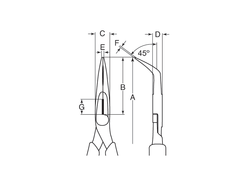 PINZA BAHCO PUNTA CURVA 180 MM 2477G-180A