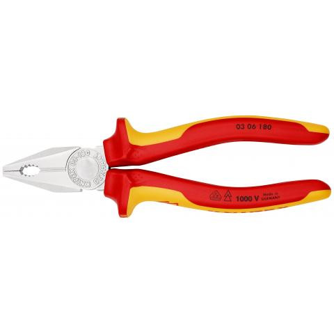 PINZA UNIVERSAL 180MM AISLANTE KNIPEX 1000V 03-06-180