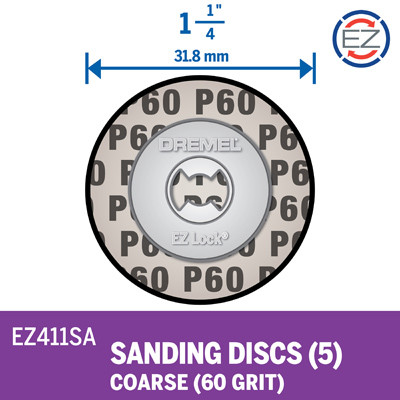 DISCOS DE LIJAR DREMEL GR 60 5 UNIDADES EZ-LOCK EZ411SA