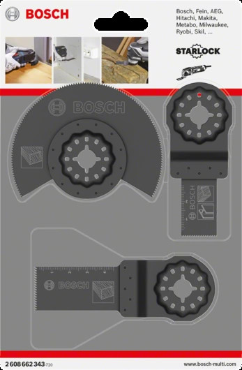 SET BASICO PARA HERRAMIENTA MULTIFUNCION BOSCH 3 PZ PARA MADERA