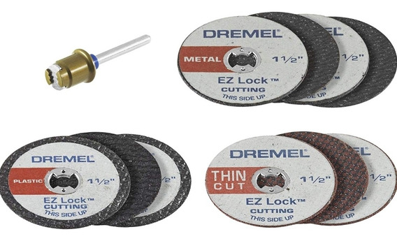 KIT DISCOS DE CORTE DREMEL C/MANDRIL EZ LOCK EZ728