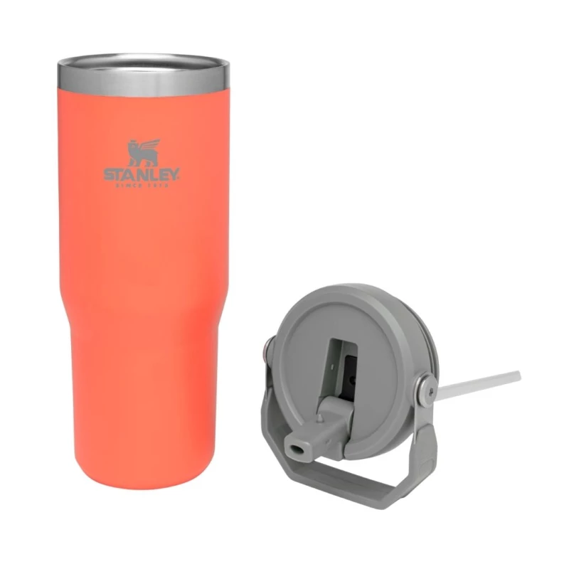 BOTELLA STANLEY FLIP STRAW TUMBLER 500ML CORAL