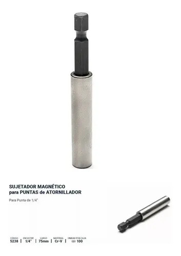 SUJETADOR PARA PUNTAS ATORNILLADOR MAGNETICO 75 MM 5238