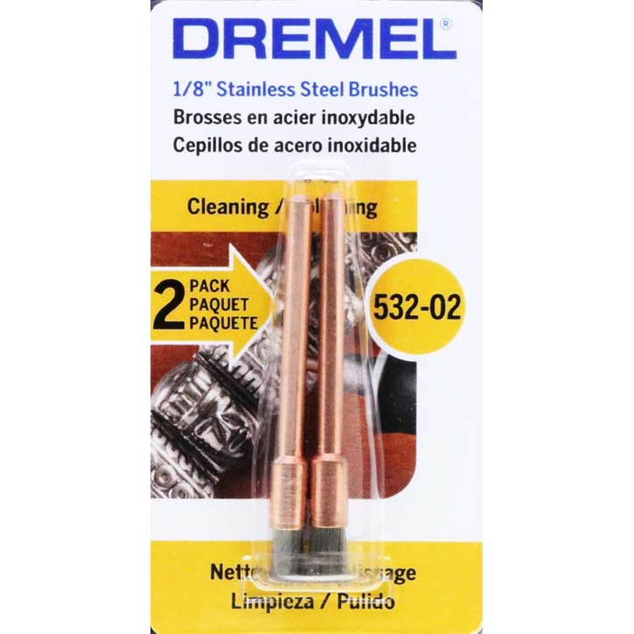 CEPILLO DREMEL DE ACERO INOXIDABLE 532-02 X 2UN