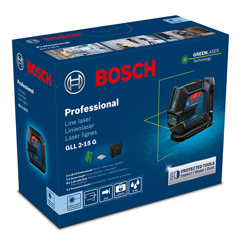 NIVEL LASER BOSCH GLL 2-15G CON LB 10 CON MALETIN 063W02