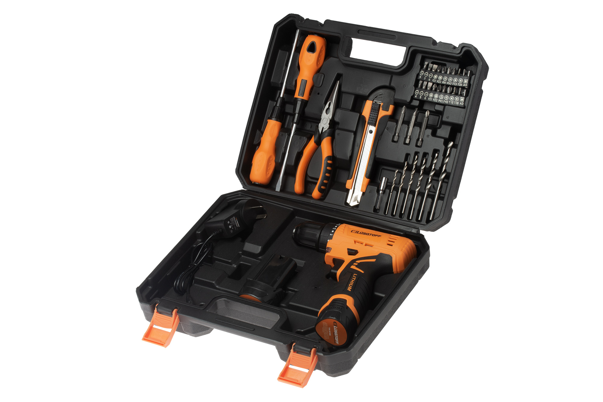 TALADRO ATORNILLADOR LUSQTOFF TAL12-8A 12V CON ACCESORIOS