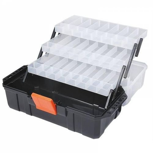 CAJA HERRAM TACTIX 18" CON ORGANIZADOR TIPO FUELLE  320311