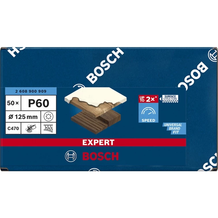 DISCO DE LIJA BOSCH 125MM GR60 X UNIDAD EXPERT 900909