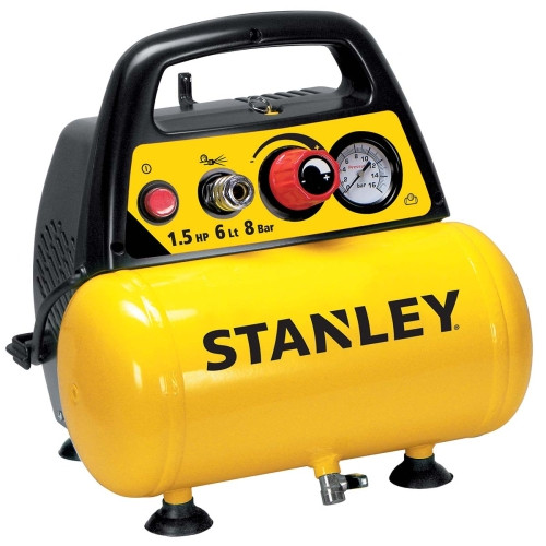 COMPRESOR STANLEY 6 LTS 1.5HP 8 BAR CON KIT 6 PIEZAS S/A